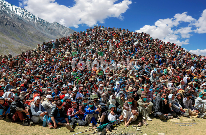 Crowd of People Watching Shandur Polo Festival Cultural Game