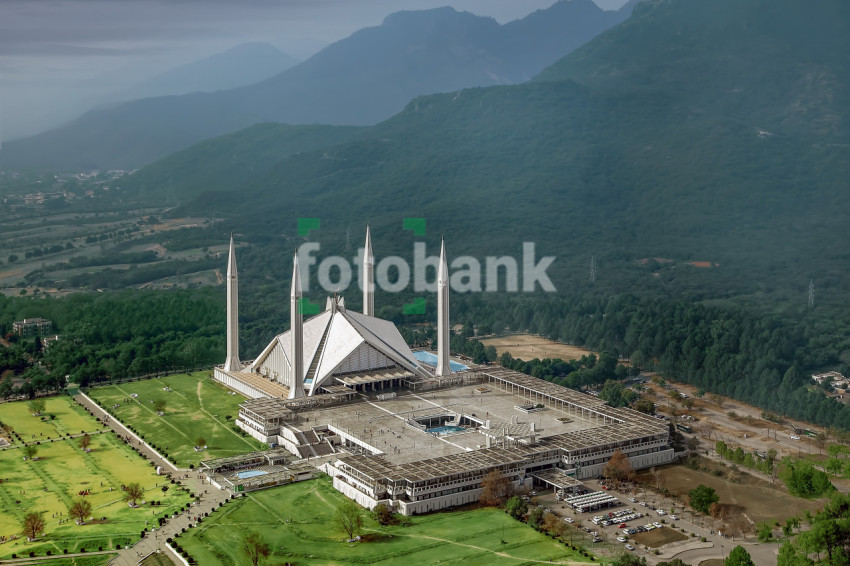 Faisal Mosque Drone Photo Islamabad Pakistan