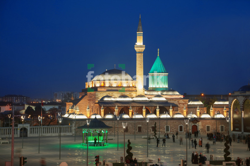 Mevlana Museum Turkey an evening View