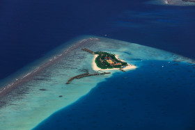 A Beautiful Small island in the sea Drone photo