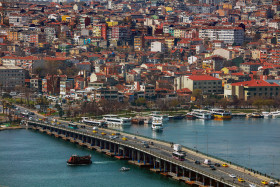 Busy City Life of Istanbul Turkey