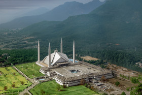 Faisal Mosque Drone Photo Islamabad Pakistan