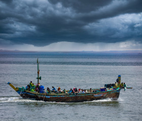 Local Fisherman in Karachi Pakistan Travelling in the sea