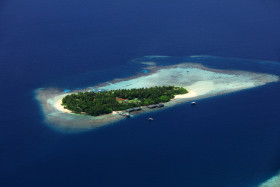 Maldives Island Drone Premium Photo Island with Blue Sea Water