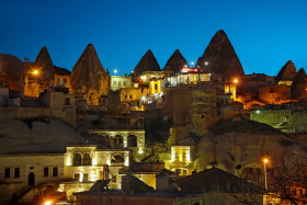 Premium Photo Goreme Ancient City view after twilight